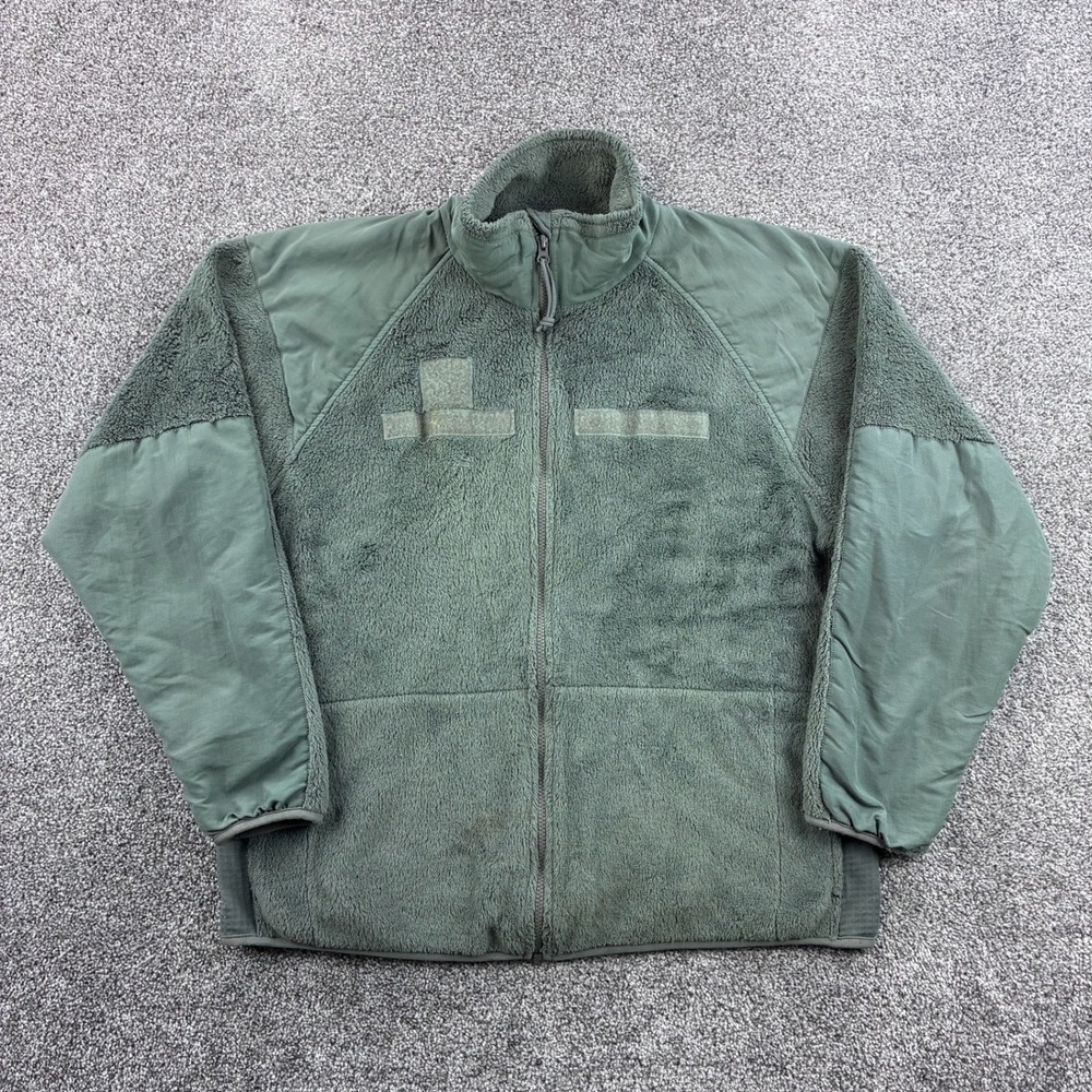 GEN III Jacket Mens Large Green US Army Fleece Cold Weather Full Zip Mock Neck